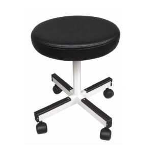 Taburete Metálico Rodable con Asiento Giratorio