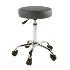 Taburete de Acero Inoxidable con Asiento Giratorio Rodable