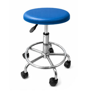 Taburete de Metal Giratorio y Rodable
